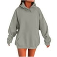 thumbnail image 1 of HAPIMO Women's Oversize Hoodies Casual Long Sleeve Pullover Tops Fall Classic Comfy Hoodie Solid Kangaroo Pocket Hooded Sweatshirts Gray S, 1 of 5
