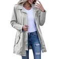 thumbnail image 1 of HAPIMO Women's Oversized Fashion Jacket Outdoor Travel Hiking Windbreaker Casual Comfy Hoodie Jacket Solid Zip Up Jacket Fall Winter Clothes Gray XXL, 1 of 6
