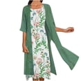 thumbnail image 1 of HAPIMO Women's Plus Size Chiffon Dress Sets Floral Lace Splicing Clearance Elegant Casual Playwear Long Sleeve Spring Scoop Neck Trendy Girls Green M, 1 of 7