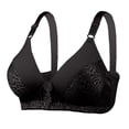 thumbnail image 1 of HAPIMO Women's Plus Size Everyday Bra Floral Lifting Bra Comfy Underwear Elderly Wireless Brassiere Clearance Solid Color Trendy Lady Lingerie Black L, 1 of 4