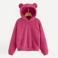 thumbnail image 1 of HAPIMO Women's Pullover Hoodies Fall Winter Cat Ear Long Sleeve Sherpa Warm Pajamas Solid Regular Fit Solid Kangaroo Pocket Hooded Sweatshirts Hot Pink XL, 1 of 9