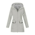 thumbnail image 1 of HAPIMO Women's Rain Jacket Lightweight Long Hoodie Raincoat Casual Comfy Waterproof Jacket Outdoor Travel Hiking Windbreaker Solid Zip Up Jacket Coat Gray M, 1 of 5