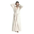 thumbnail image 1 of HAPIMO Women's Robes Soft Sleepwear Cotton Plush Robe Warm Fleece Bathrobe Ankle Length Long Winter Bath Robes Nightgown Beige XL, 1 of 5