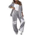 thumbnail image 1 of HAPIMO Women's Sets Oversized Blazer Jacket with Wide Leg Pants Long Sleeve Notch Lapel Button Down Suit Jacket Spring Fall Casual 2 Piece Outfits Gray XL, 1 of 8