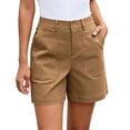 thumbnail image 1 of HAPIMO Women's Shorts High Waist Stretchy Fabric With Pockets Summer Style Stylish Look For Modern Fashion Needs Brown XXL, 1 of 9