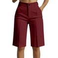 thumbnail image 1 of HAPIMO Women's Shorts High Waist With Pockets Summer Style Casual Style Versatile Design For Multiple Occasions Wine XL, 1 of 2