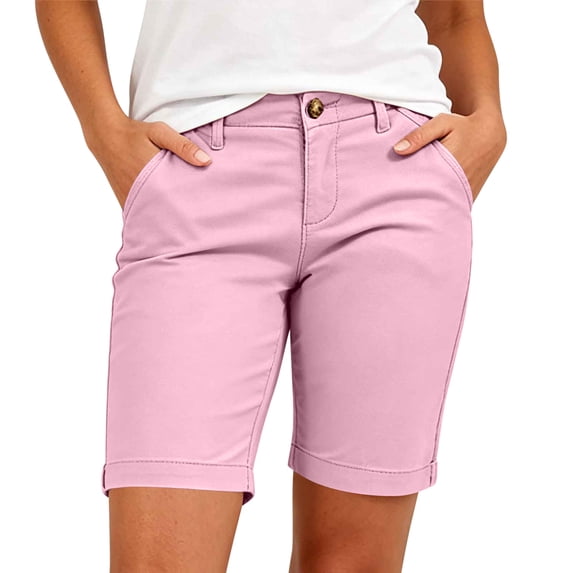 HAPIMO Women's Shorts Stretchy Fabric With Pockets Summer Style Casual Style Stylish Look For Modern Fashion Needs Pink S