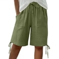 thumbnail image 1 of HAPIMO Women's Shorts Summer Style Casual Style For Daily Wear And Casual Activities Ideal For Work Office And Weekend Style Army Green L, 1 of 2