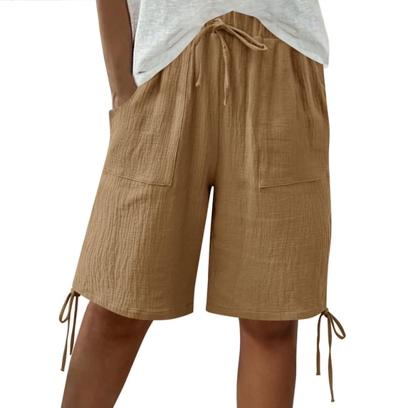 HAPIMO Women's Shorts Summer Style Casual Style For Daily Wear And Casual Activities Ideal For Work Office And Weekend Style Khaki XL