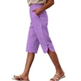 thumbnail image 1 of HAPIMO Women's Shorts With Pockets Summer Style Casual Style For Daily Wear And Casual Activities Purple XL, 1 of 2