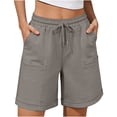 thumbnail image 1 of HAPIMO Women's Shorts With Pockets Summer Style Ideal For Work Office And Weekend Trips Suitable For Spring Summer And Fall Gray L, 1 of 5