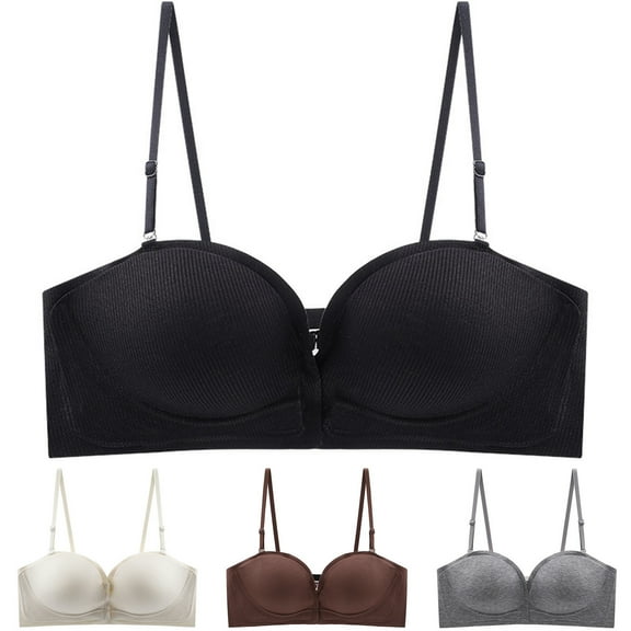 HAPIMO Women's Strapless Thin Bra Everyday Bra Wedding Party Special Bra Lifting Bra Comfy Underwear Push Up Wireless Seamless Soft Brassiere Trendy Lady White XL