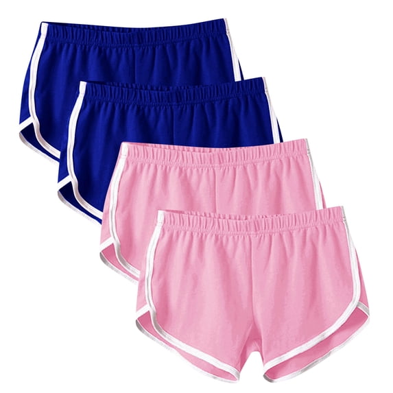 HAPIMO Women's Stretch Yoga Skiiny Pants Bottom Tight Hot Shorts Pajamas, 4 Pack Activewear Solid Color Trousers Beach Casual Sprots Pants High Waist Boyshorts Summer Multi-color XL