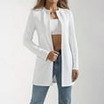 thumbnail image 1 of HAPIMO Women's Stylish Jacket Daily Casual Jacket Comfy Long Sleeve Crewneck Jacket Lightweight Fall Jacket Solid Open Front Jacket White XL, 1 of 8