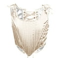 thumbnail image 1 of HAPIMO Women's Summer Corset Retro Tank Tops Solid Color Print Sleeveless Shirts for Girls V-Neck Blouse Slim Camis Strap Camisole Beige, 1 of 8