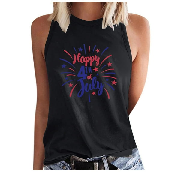 HAPIMO Women's Summer Tank Tops Casual Slim Ruffle Camis Solid Color Print Tops Sleeveless Shirts for Girls O-Neck Blouse Daily Basic Crop Camisole Rollbacks Black M