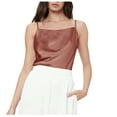 thumbnail image 1 of HAPIMO Women's Summer Tank Tops Halter Neck Blouse Twist Ruched Front Camisole Solid Color Print Tops Sleeveless Shirts for Girls Casual Loose Fit Camis Brown XXL, 1 of 5