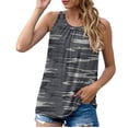thumbnail image 1 of HAPIMO Women's Summer Tank Tops O-Neck Blouse Casual Loose Pleat Camis Vest Camouflage Print Tops Trendy Comfy Camisole Sleeveless Shirts for Girls Discount Gray L, 1 of 4