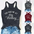 thumbnail image 1 of HAPIMO Women's Summer Tank Tops Racerback Basic Camisole Sleeveless Shirts for Girls Funny Letter Print Tops Casual Classic Fit Camis Vest O-Neck Blouse Black M, 1 of 6