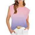 thumbnail image 1 of HAPIMO Women's Summer Tank Tops Relaxed Fit Camis Vest Sleeveless Shirts for Girls Ombre Stripe Print Tops Round Neck Blouse Daily Basic Camisole Pink M, 1 of 4