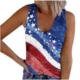 thumbnail image 1 of HAPIMO Women's Summer Tank Tops Scoop Neck Blouse Front Button Ribbed Camisole Casual Slim Fit Camis Vest July 4th Print Tops Sleeveless Shirts for Girls Sales Red XL, 1 of 5