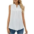 thumbnail image 1 of HAPIMO Women's Summer Tank Tops Sleeveless Shirts for Girls Notch V-Neck Blouse Solid Color Print Tops Tunic Comfy Camisole Casual Lace Crochet Camis Vest Sales White XL, 1 of 9