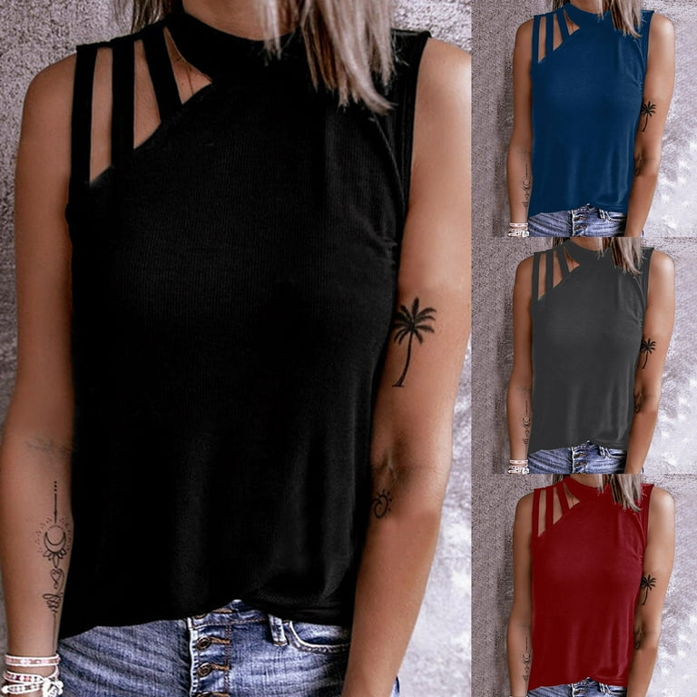 Casual Daily Solid Pocket Oblique Collar Sleeveless Two Pieces(4 Colors) Casual Daily Solid Pocket Oblique Collar Sleeveless Two Pieces(4 Colors)