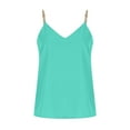 thumbnail image 1 of HAPIMO Women's Summer Tank Tops Sleeveless Shirts for Girls V-Neck Blouse Metal Strap Camisole Casual Loose Fit Camis Vest Solid Color Print Tops Mint Green L, 1 of 8
