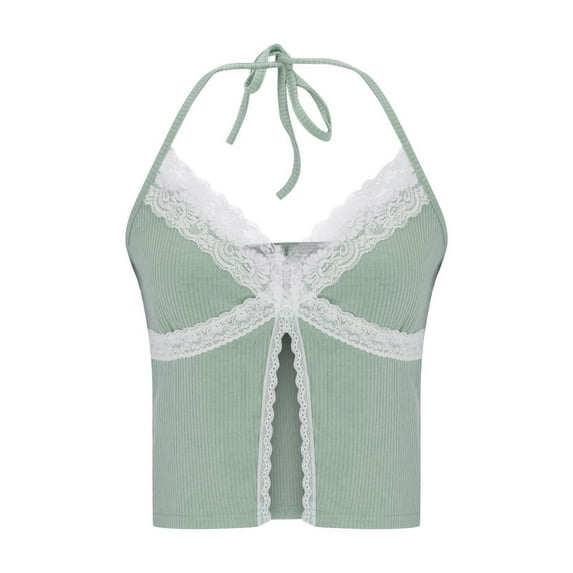 HAPIMO Women's Summer Tank Tops Sling Blouse Solid Color Print Tops Lace Crochet Tunic Camisole Casual Camis Vest Sleeveless Shirts for Girls s