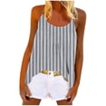 thumbnail image 1 of HAPIMO Women's Summer Tank Tops Stripe Print Tops V-Neck Blouse Trendy Comfy Camisole Casual Loose Camis Sleeveless Shirts for Girls Gray XXL, 1 of 5