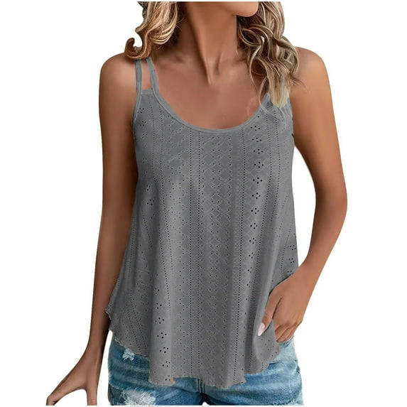 HAPIMO Women's Summer Tank Tops Stripe Print Tops V-Neck Blouse Trendy Comfy Camisole Casual Loose Fit Camis Sleeveless Shirts for Girls Savings Gray XXL