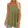thumbnail image 1 of HAPIMO Women's Summer Tank Tops V-Neck Blouse Basic Tunic Camisole Solid Color Print Tops Sleeveless Shirts for Girls Pleat Flowy Swing Camis Green XXXL, 1 of 4