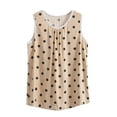 thumbnail image 1 of HAPIMO Women's Summer Tank Tops V-Neck Blouse Pleat Flowy Tunic Camisole Tie Dye/Floral/Leopard Print Tops Plus Size Strap Camis Camisoles Sleeveless Shirts for Girls Yellow XXXL, 1 of 3