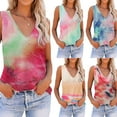 thumbnail image 1 of HAPIMO Women's Summer Tank Tops V-Neck Blouse Tie Dye Print Tops Casual Loose Fit Camis Vest Daily Camisole Sleeveless Shirts for Girls Blue XXL, 1 of 7