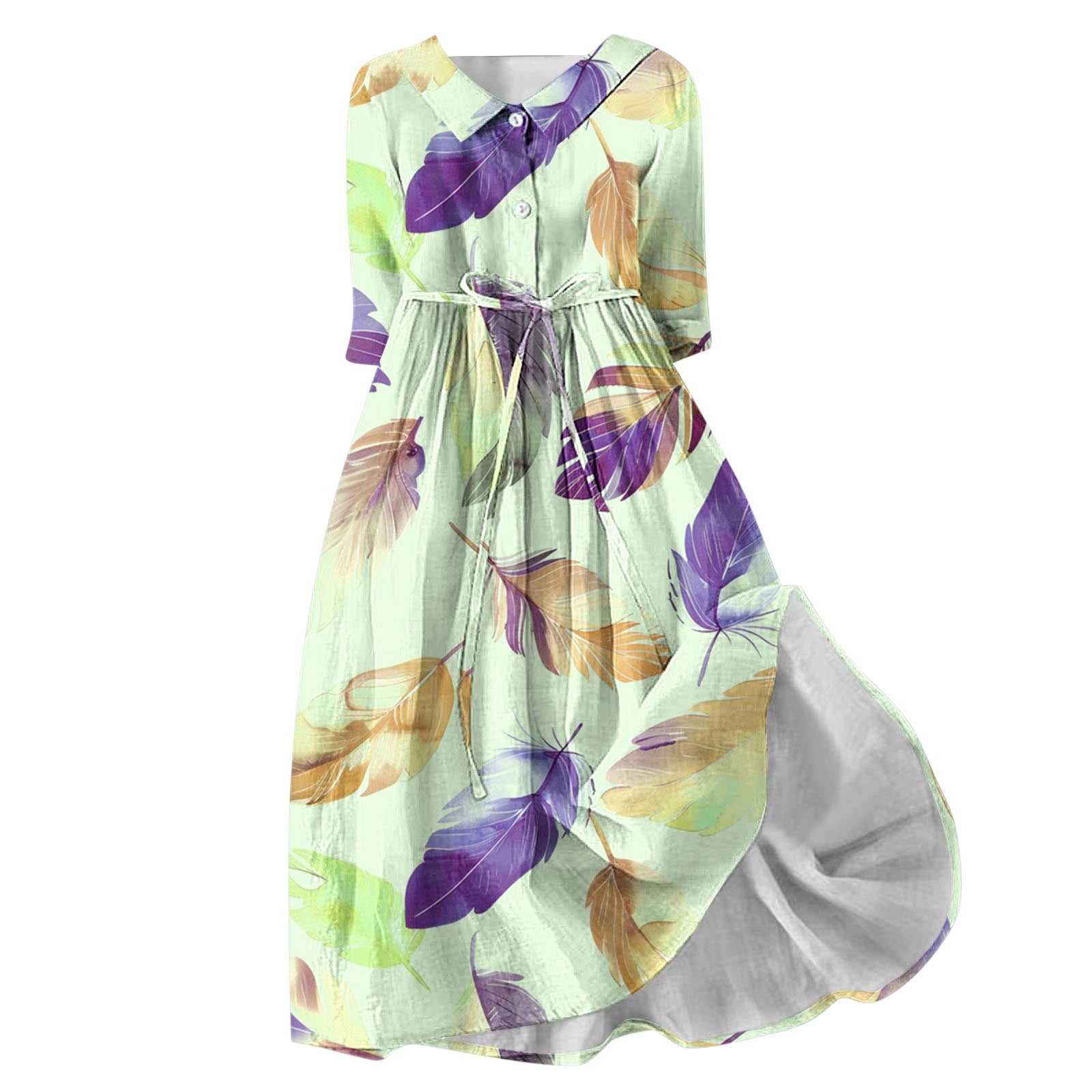 Dahlia - Summer A-Line Lace-Up Waisted Floral Dress main image 1