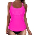 thumbnail image 1 of HAPIMO Women's Swimsuit Tankini Tummy Control Bathing Suits Two Piece Full Coverage Swim Suits and High Waisted Bottom Summer Beachwear with Chest Pad Hot Pink S, 1 of 6