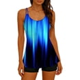 thumbnail image 1 of HAPIMO Women's Tankini Sets Tropical Print Spaghetti Straps Swim Top with Boyshort Flowy Modest Two Piece Bathing Suits Lightweight Summer Swimsuits for Beach Pool Vacation Black XXL, 1 of 8