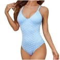 thumbnail image 1 of HAPIMO Women's Tankini Swimsuit Summer Seaside Clothes for Girls Camouflage Print Beachwear Strappy Bathing Suit V-Neck Swimwear Sets Blue L, 1 of 3