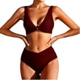 thumbnail image 1 of HAPIMO Women's Tiny Bikini Swimsuit Summer Seaside Clothes for Girls Solid Color Beachwear Strappy Bathing Suit Triangle Swimwear Sets Sales Red S, 1 of 8