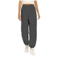 thumbnail image 1 of HAPIMO Women's Trendy Jogger Pants Loose Straight Leg Trousers Solid Elastic Waist Sweatpants Casual Comfy Hiking Gym Workout Sweat Pants Dark Gray L, 1 of 7