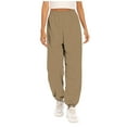 thumbnail image 1 of HAPIMO Women's Trendy Jogger Pants Loose Straight Leg Trousers Solid Elastic Waist Sweatpants Casual Comfy Hiking Gym Workout Sweat Pants Khaki L, 1 of 7