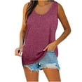 thumbnail image 1 of HAPIMO Women's Trendy Loose Cotton Lined Tank Tops Button for Teen Girls Solid Color Summer Tees Sleeveless Round Neck Shirts Casual Relaxed Workout Blouses Wine L, 1 of 7