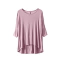 thumbnail image 1 of HAPIMO Women's Trendy Solid Color Pullovers Summer Round Neck Blouses Casual Workout Pajamas Shirts Short Sleeve Tees Loose Cotton Lined Babydolls Tops Relaxed Pink XL, 1 of 3