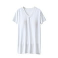 thumbnail image 1 of HAPIMO Women's Trendy Solid Color Pullovers Summer V Neck Blouses Casual Workout Pajamas Shirts Short Sleeve Tees Loose Cotton Lined Padded Tops Relaxed White M, 1 of 5