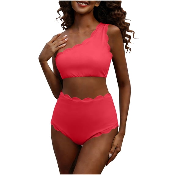 HAPIMO Women's Two Piece Swimsuit Easy To Care For Daily Use Suitable For Resort And Spa Trips Flexible Material Red XL