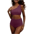 thumbnail image 1 of HAPIMO Women's Two Piece Swimsuit Easy To Care For Daily Use Suitable For Resort And Spa Trips Flexible Material Wine XL, 1 of 8