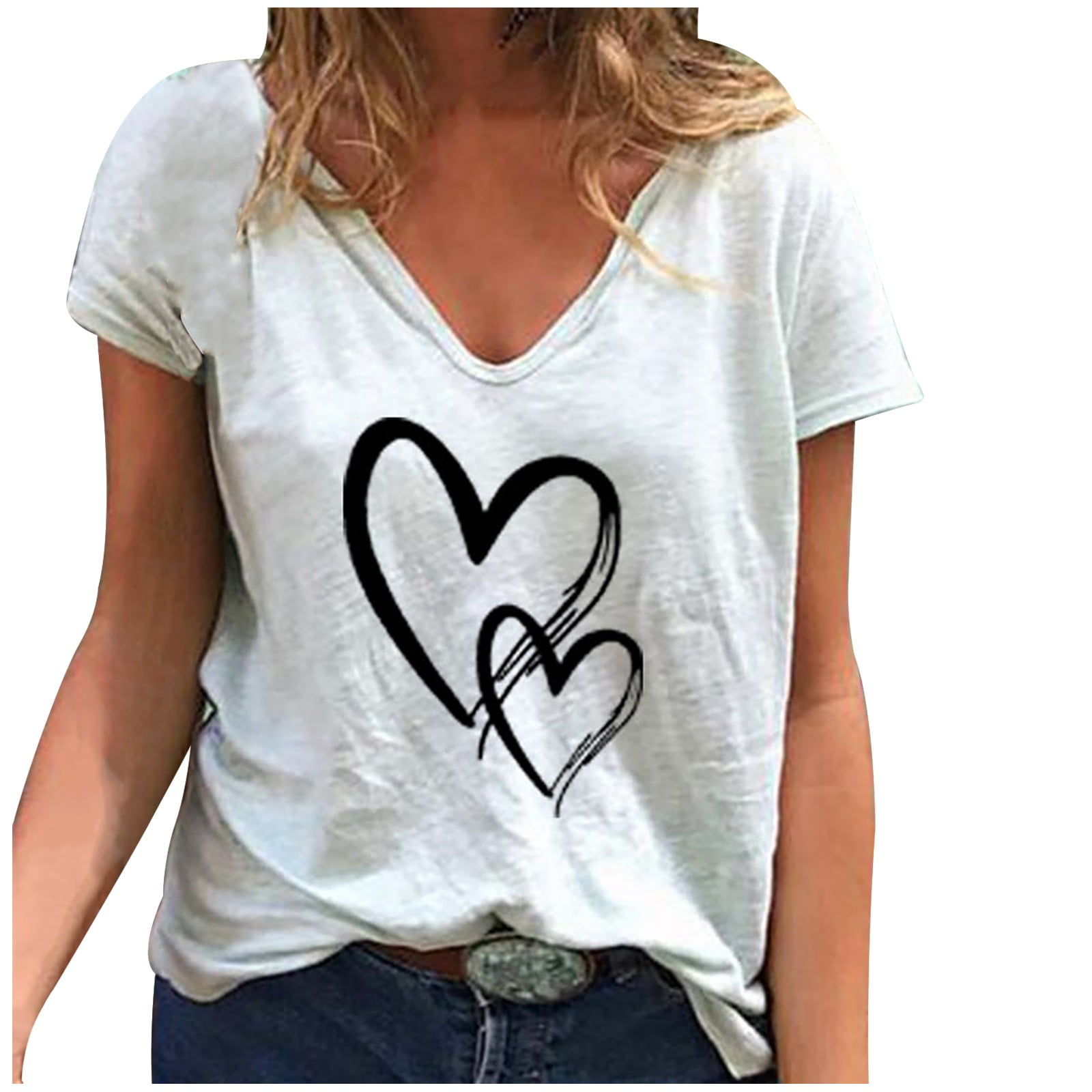  Womens Short Sleeve Shirts Valentines Day Outfit