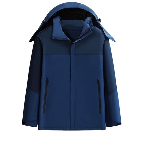 HAPIMO Women's Waterproof Jacket Coat Outdoor Casual Workout Jacket Long Sleeve Zipper Coat Color Block Zip Pocket Coats Fall Winter Thickened Warm Outerwear Dark Blue M