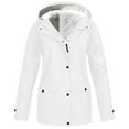 thumbnail image 1 of HAPIMO Women's Waterproof Jacket Outdoor Casual Sports Jacket Fall Winter Fleece Lined Warm Coats Long Sleeve Zip Up Jacket Coats Solid Pocket Hooded Coat White M, 1 of 7