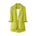 thumbnail image 1 of HAPIMO Women's Workout Elegant Business Suit Sets 2 Piece Casual Comfy Solid Fall Spring High Waist Shorts LoungeWear Holiday 3/4 Sleeve Lapel Blazer Coat Green M, 1 of 9